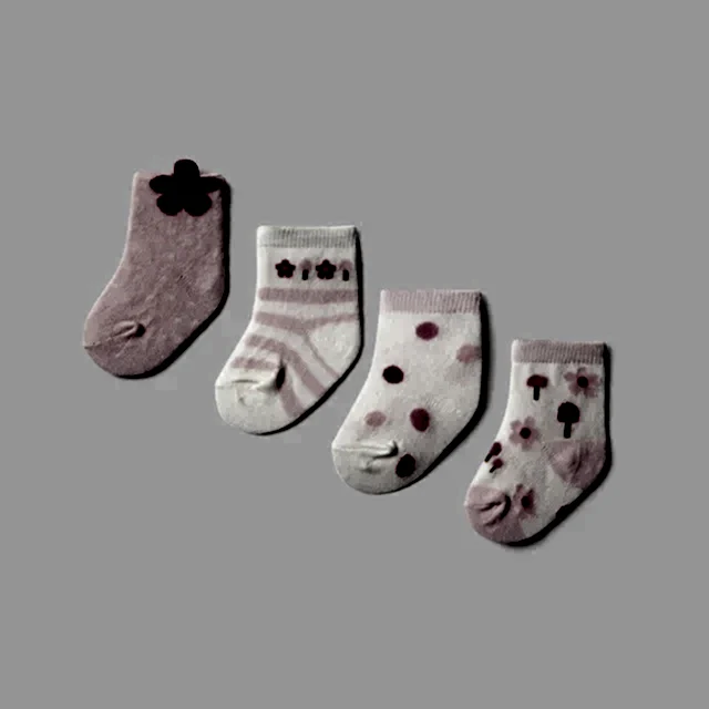 Mayoral Kışlık Kız Bebek Çorap Dörtlü Set Pembe