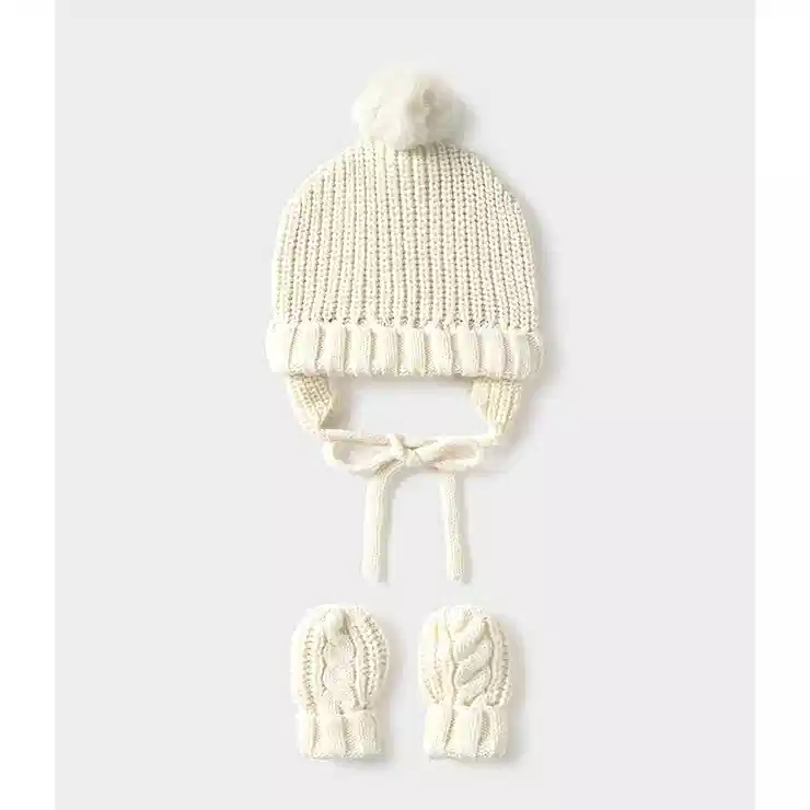 Mayoral Kışlık Erkek Bebek Örme Bere Eldiven Set Bej