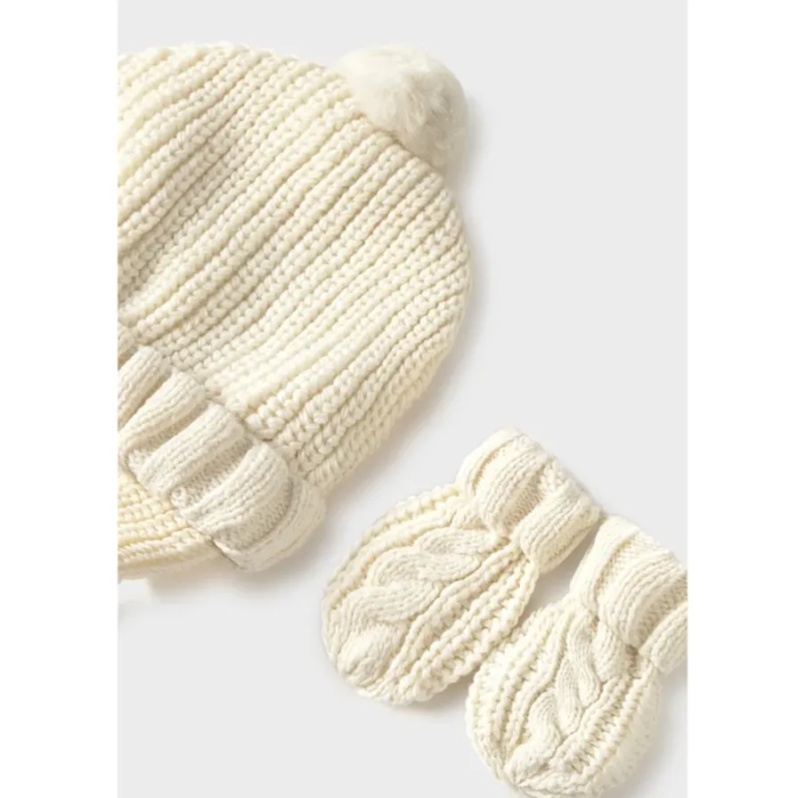 Mayoral Kışlık Erkek Bebek Örme Bere Eldiven Set Bej