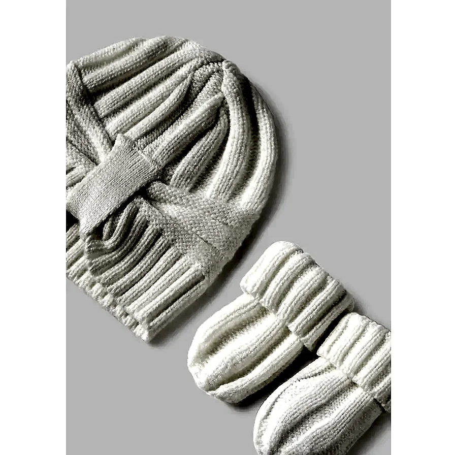 Mayoral Kışlık Kız Bebek Örme Bere Eldiven Set Ekru