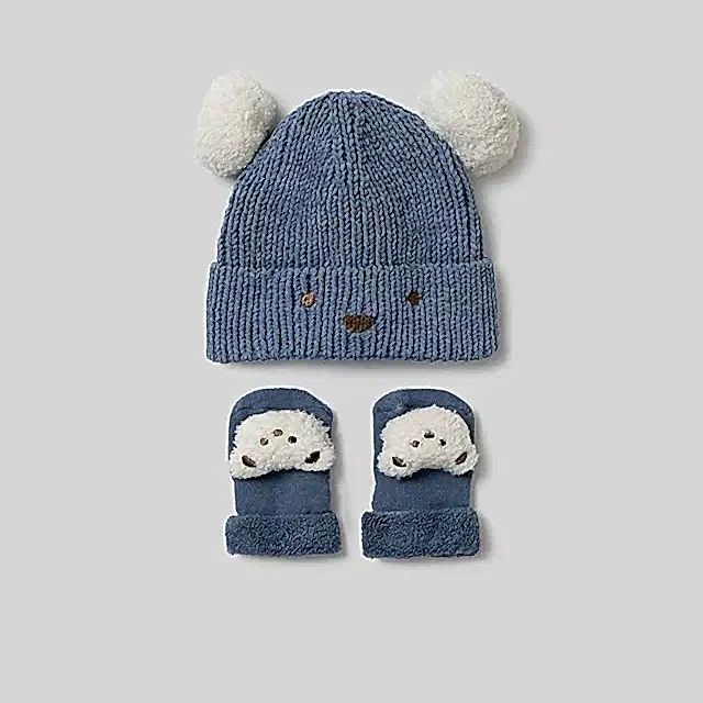 Mayoral Kışlık Erkek Bebek Örme Bere Eldiven Set Mavi