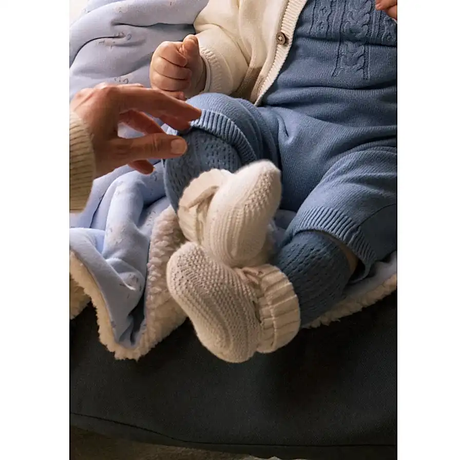 Mayoral Kışlık Bebek Örme Patik Ekru