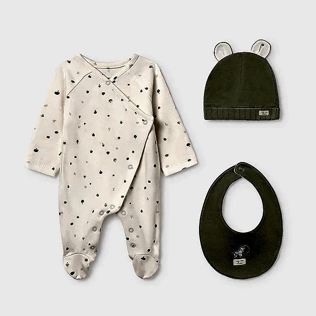 Mayoral Kışlık Bebek Tulum Bere Önlük Set Yeşil