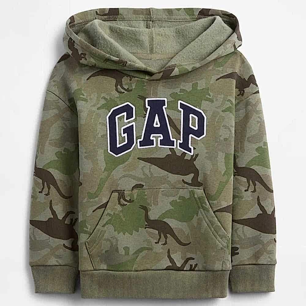 GAP Logolu Kışlık Erkek Bebek Kapüşonlu Sweatshirt Yeşil