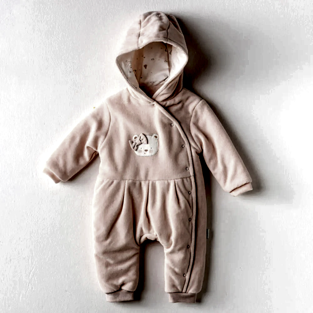 Andywawa Kışlık Kız Bebek Kadife Astronot Tulum Pembe