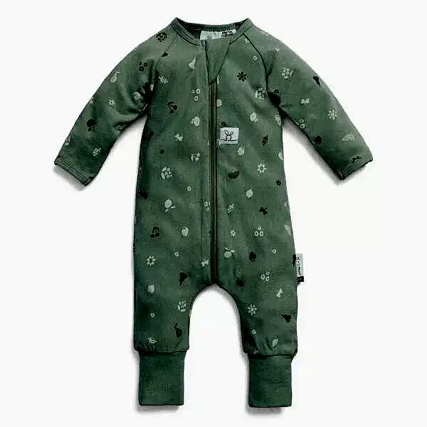 ErgoPouch Organik Pamuklu Patikli Pijama Tulum 1.0 TOG Sweet Orchard Yeşil