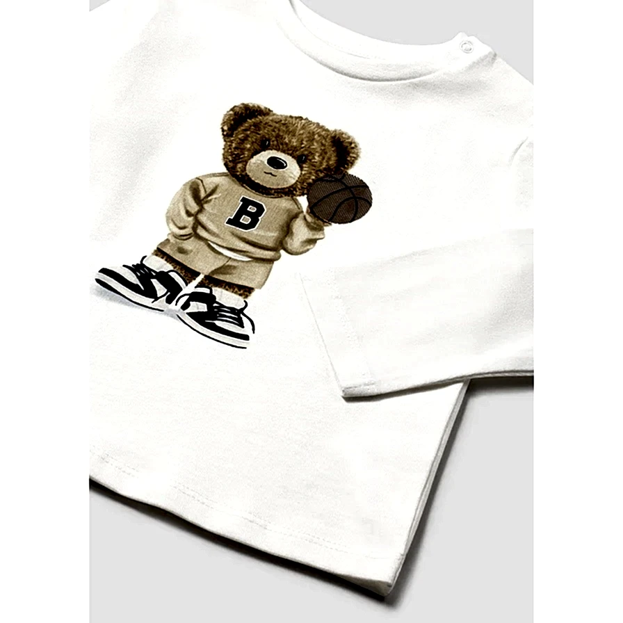 Mayoral Kışlık Erkek Bebek Uzun Kol T-shirt Ekru