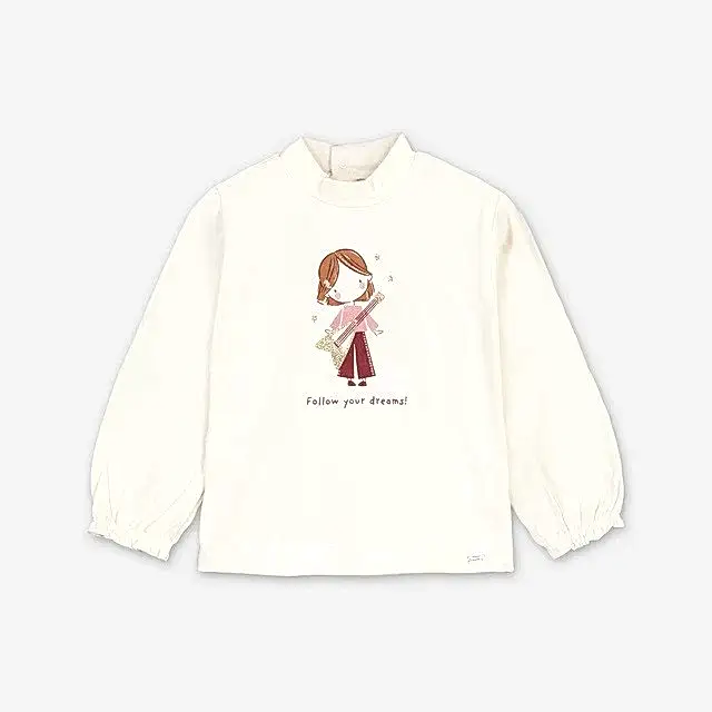 Mayoral Kışlık Kız Bebek Uzun Kol T-shirt Ekru