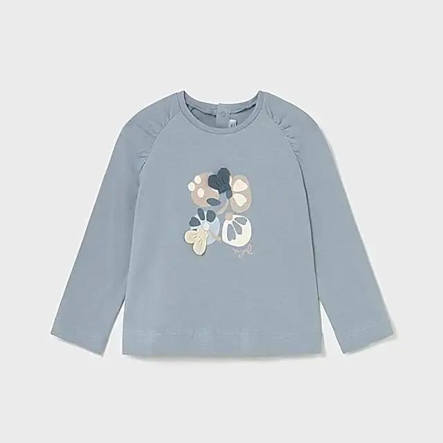 Mayoral Kışlık Kız Bebek Uzun Kol T-shirt Mavi