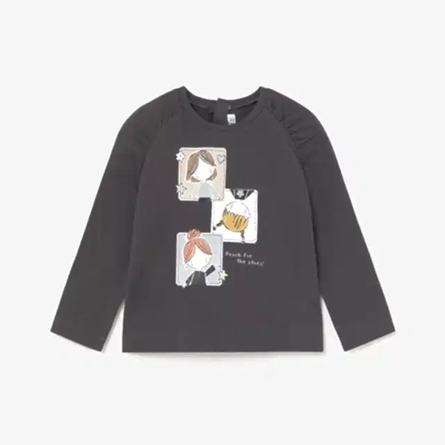 Mayoral Kışlık Kız Bebek Uzun Kol T-shirt Siyah