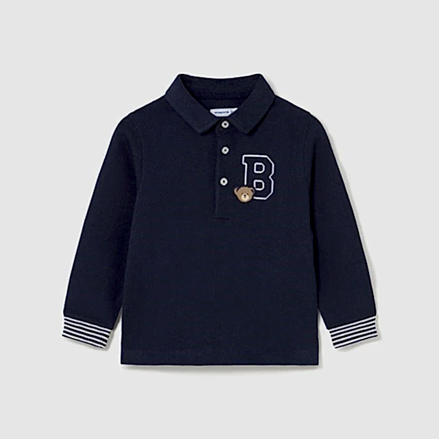 Mayoral Kışlık Erkek Bebek Polo Uzun Kol T-shirt Lacivert