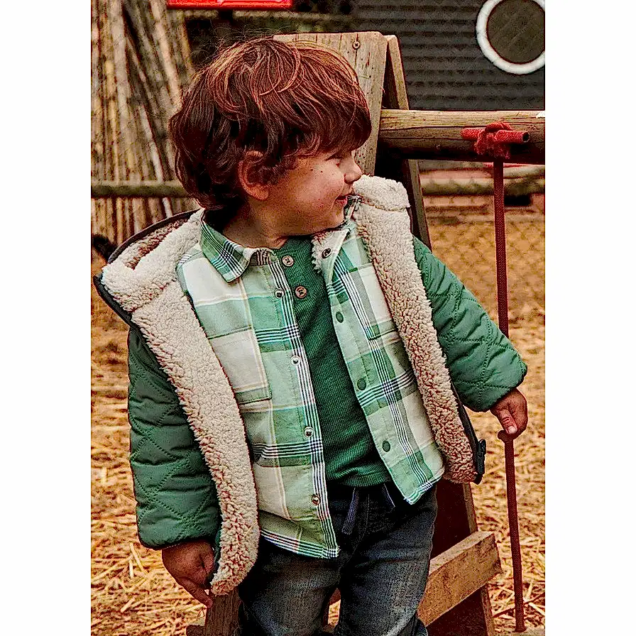 Mayoral Kışlık Erkek Bebek Ekose Gömlek Yeşil
