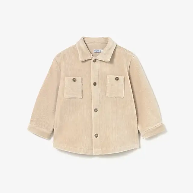 Mayoral Kışlık Erkek Bebek Fitilli Kadife Gömlek Bej
