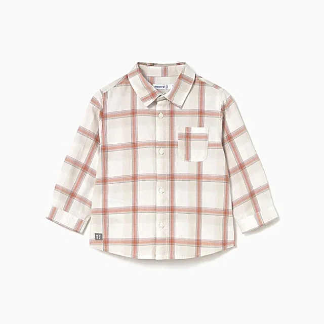 Mayoral Kışlık Erkek Bebek Ekose Gömlek Turuncu