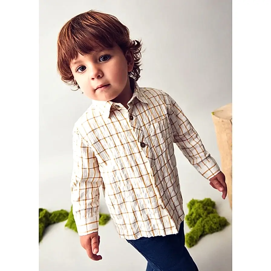 Mayoral Kışlık Erkek Bebek Uzun Kol Gömlek Ekru