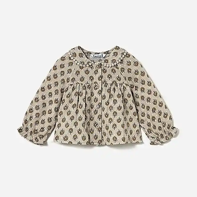 Mayoral Kışlık Kız Bebek Uzun Kol Bluz Kahverengi