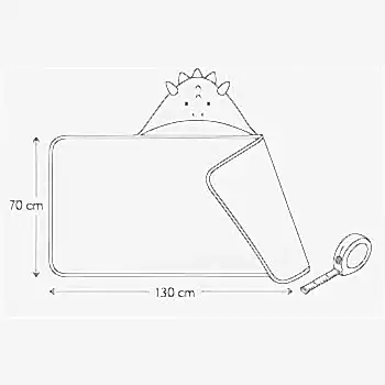 Mama Yoyo Organik Dinozor Bebek Banyo Havlusu Yeşil