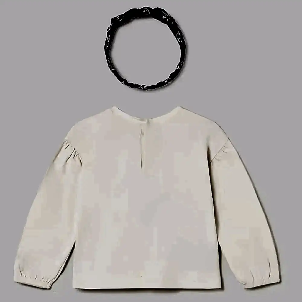 Mayoral Kışlık Kız Bebek Uzun Kol T-shirt Ekru