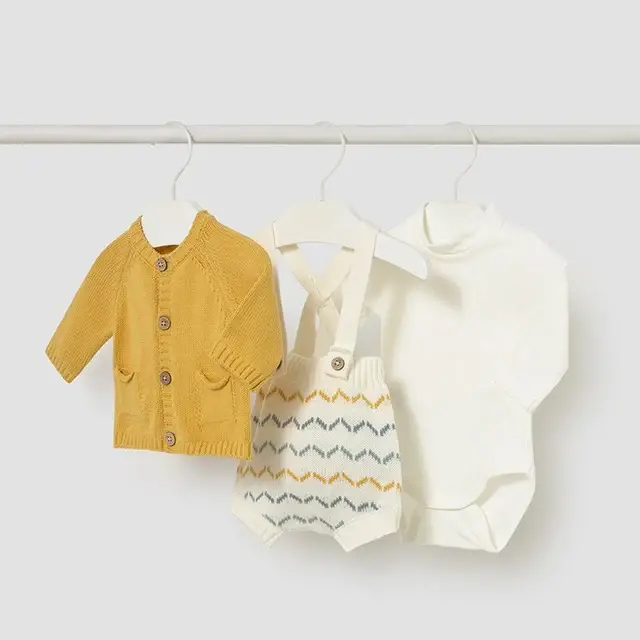 Mayoral Kışlık Erkek Bebek Body Salopet Ceket 3'lü Set Sarı