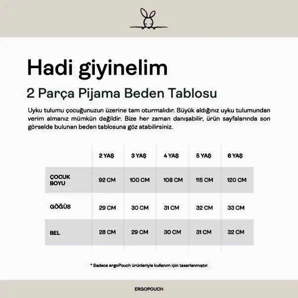 ErgoPouch Organik Pamuklu Uzun Pijama Takım 1.0 TOG - Savannah Ekru