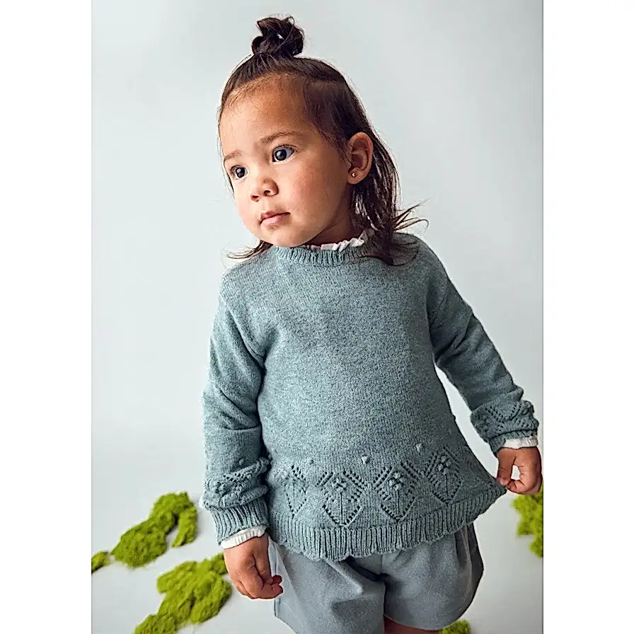 Mayoral Kışlık Kız Bebek Örme Kazak Mavi
