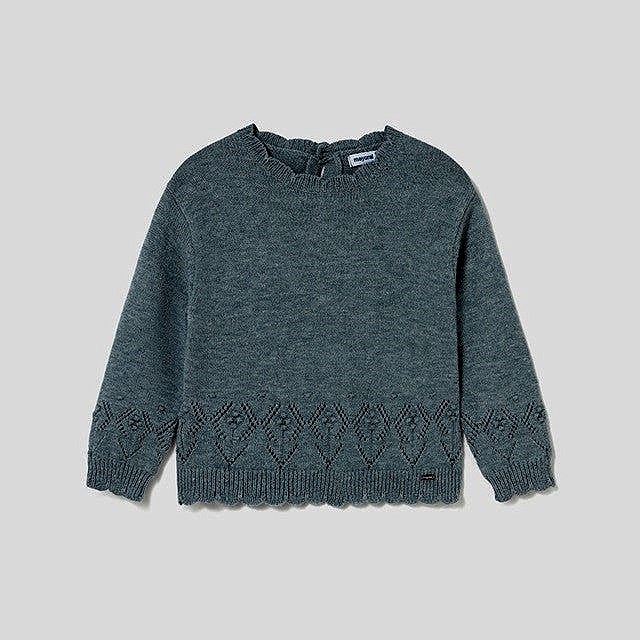 Mayoral Kışlık Kız Bebek Örme Kazak Mavi