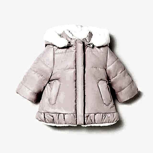 Mayoral Kışlık Kız Bebek Çift Taraflı Kürklü Kapşonlu Mont Pembe