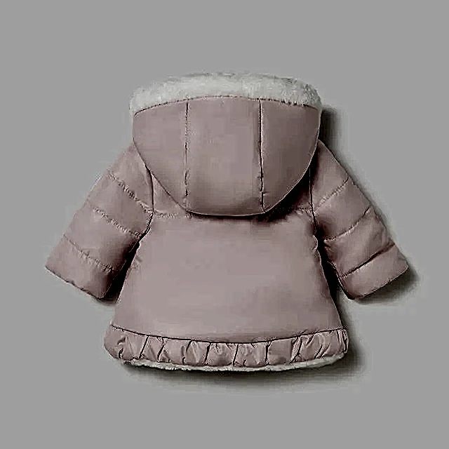 Mayoral Kışlık Kız Bebek Çift Taraflı Kürklü Kapşonlu Mont Pembe