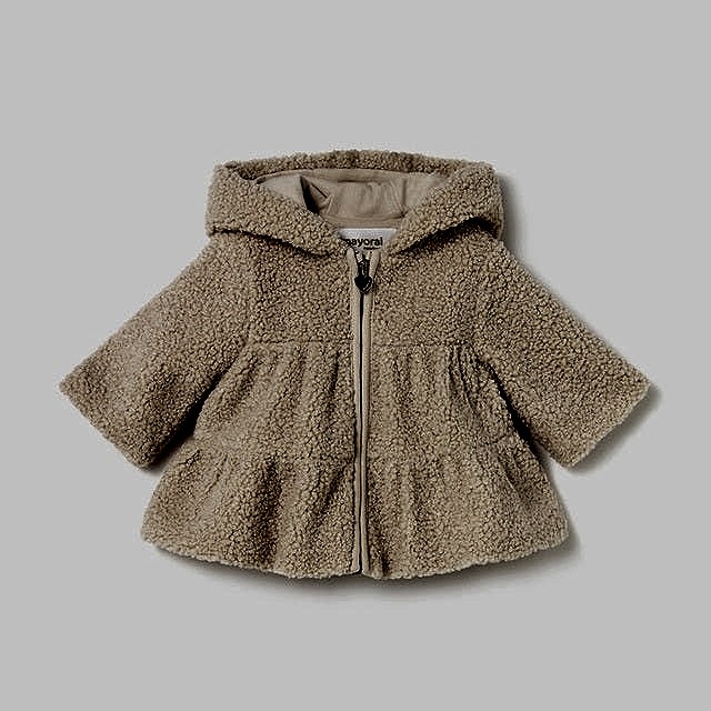 Mayoral Kışlık Kız Bebek Kürklü Kapşonlu Ceket Bej