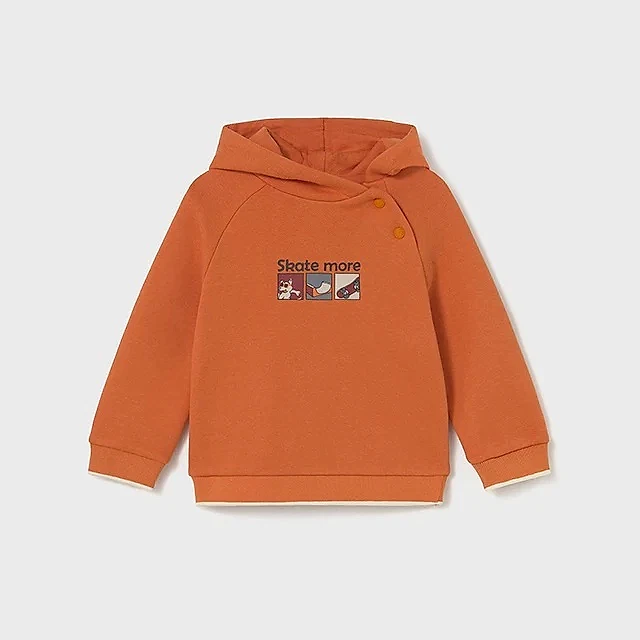 Mayoral Kışlık Erkek Bebek Kapşonlu Sweatshirt Turuncu