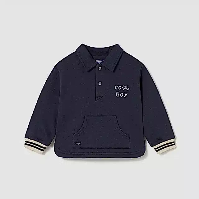 Mayoral Kışlık Erkek Bebek Polo Yaka Sweatshirt Lacivert