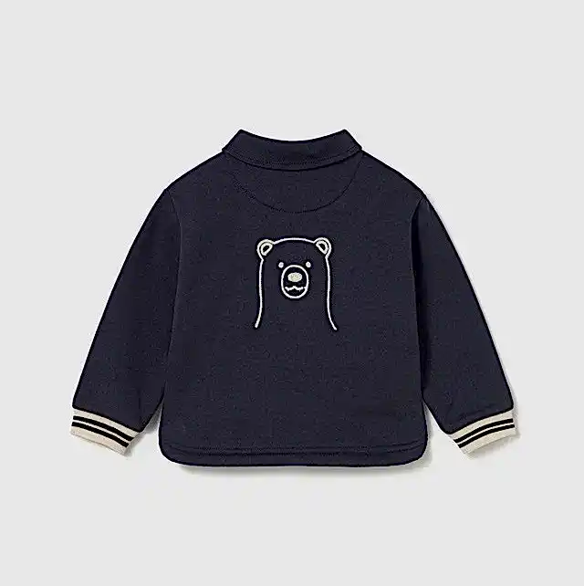 Mayoral Kışlık Erkek Bebek Polo Yaka Sweatshirt Lacivert