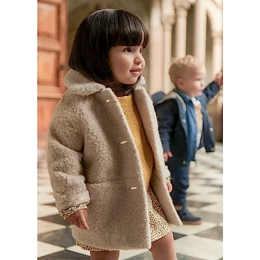 Mayoral Kışlık Kız Bebek Kürk Palto Bej