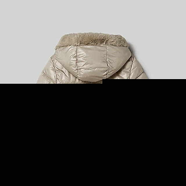 Mayoral Kışlık Kız Bebek Çift Taraflı Kapşonlu Kürklü Mont Bej