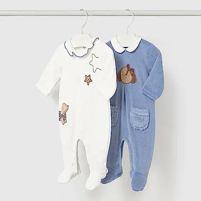 Mayoral Kışlık Kız Bebek Kadife Tulum İkili Set Mavi