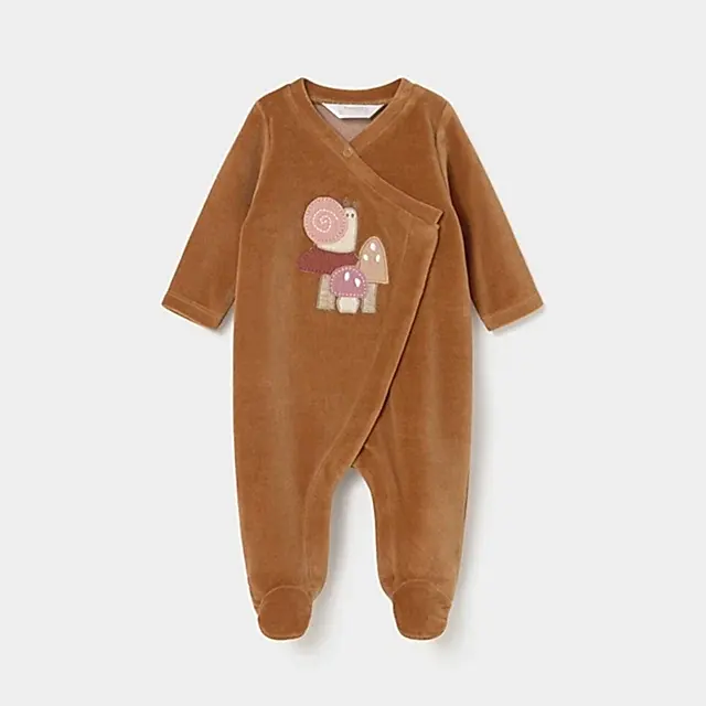 Mayoral Kışlık Kız Bebek Kadife Tulum İkili Set Ekru