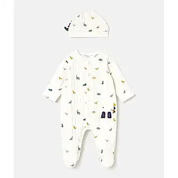 Mayoral Kışlık Erkek Bebek Tulum Bere Set Ekru