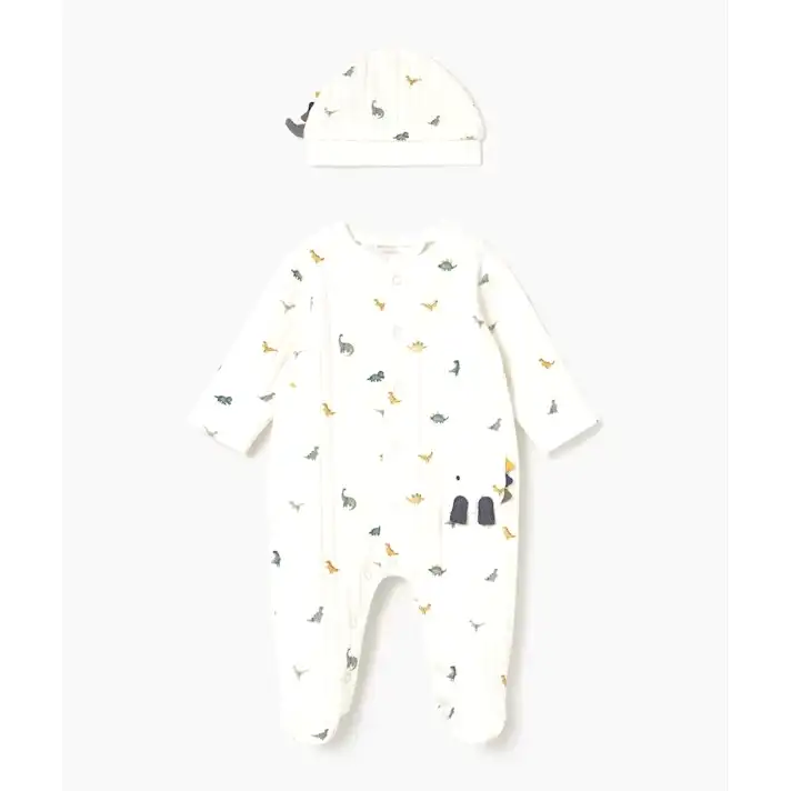 Mayoral Kışlık Erkek Bebek Tulum Bere Set Ekru