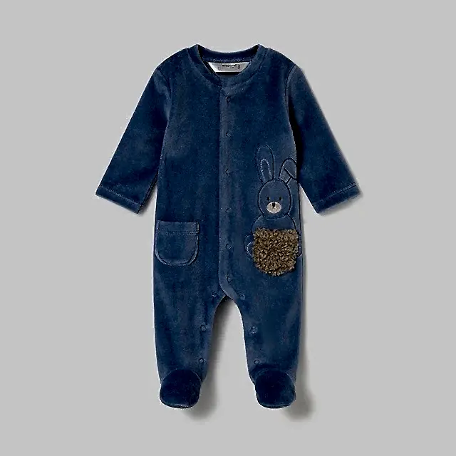 Mayoral Kışlık Erkek Bebek Kadife Tulum İkili Set Mavi