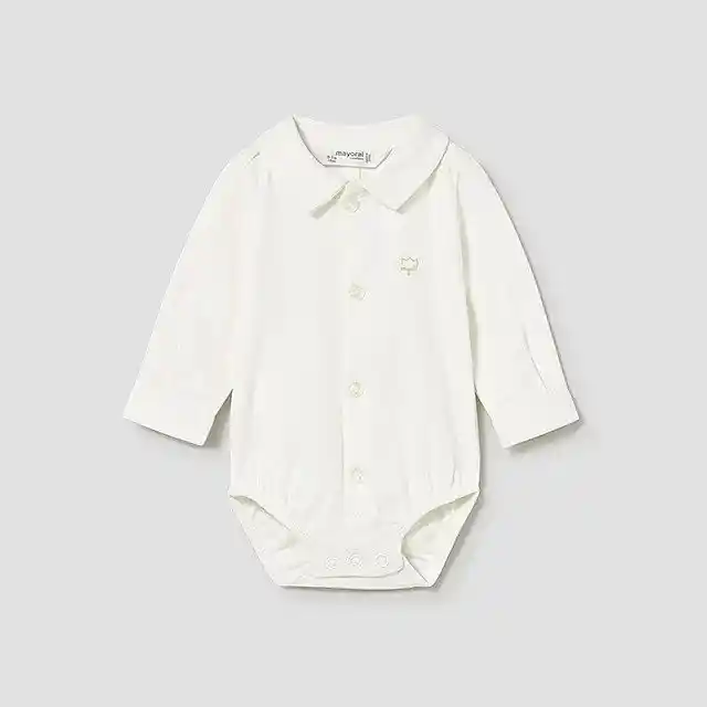 Mayoral Kışlık Erkek Bebek Uzun Kol Gömlek Body Ekru