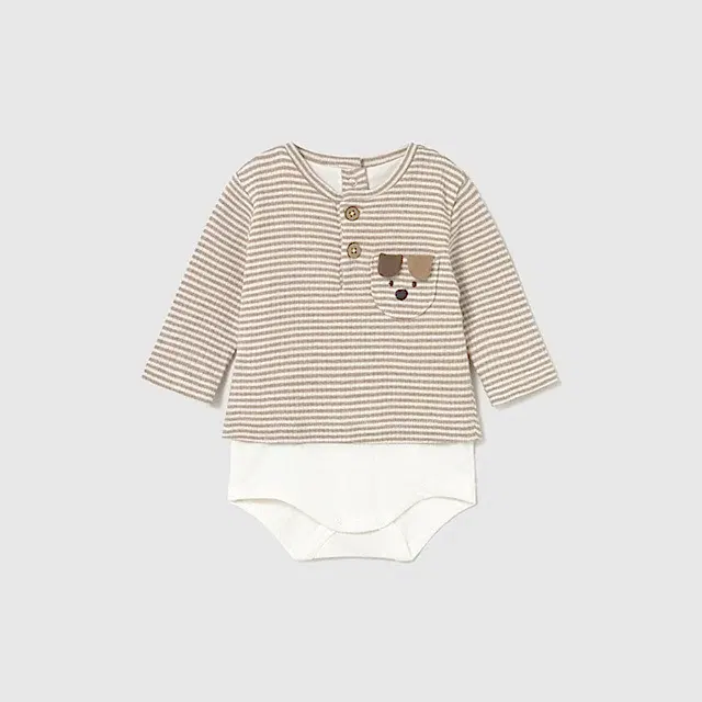 Mayoral Kışlık Erkek Bebek Uzun Kol Sweatshirt Body Bej