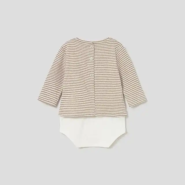 Mayoral Kışlık Erkek Bebek Uzun Kol Sweatshirt Body Bej