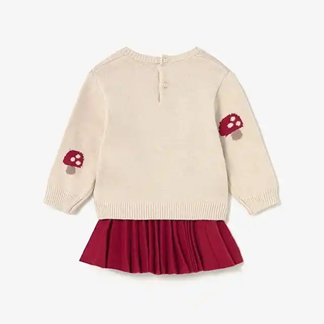 Mayoral Kışlık Kız Bebek Örme Kazak Etek İkili Set Kırmızı