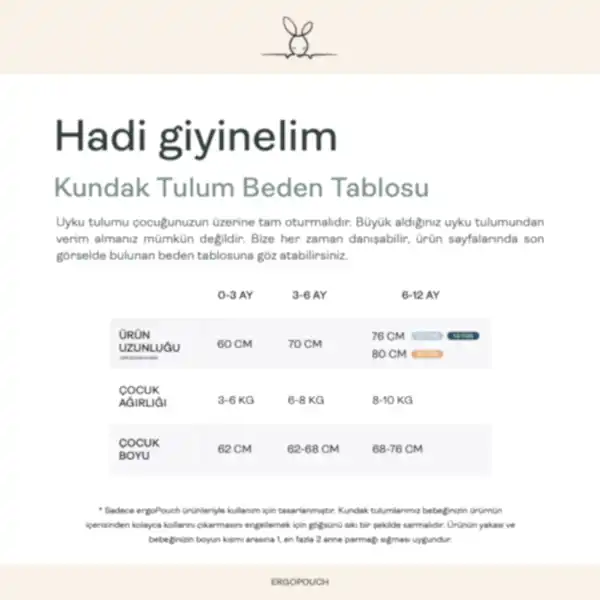 ErgoPouch Organik Pamuklu Kundak 1.0 Tog - Savannah Ekru