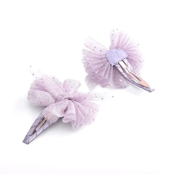 Abel & Lula Kışlık Kız Saç Tokası İkili Mor