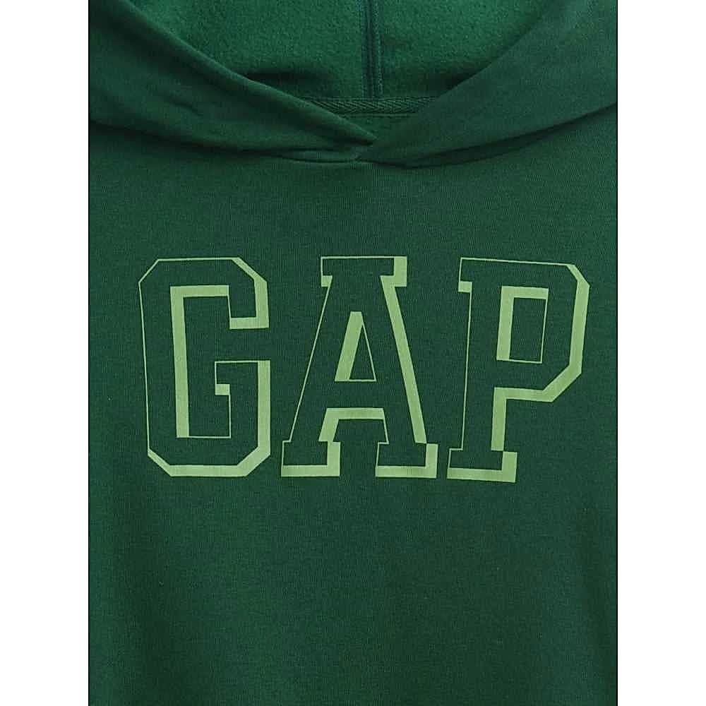 GAP Logolu Kışlık Erkek Çocuk Kapüşonlu Sweatshirt Yeşil