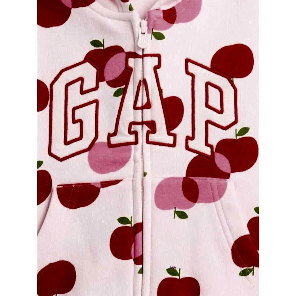 GAP Logolu Kışlık Kız Bebek Fermuarlı Sweatshirt Pembe