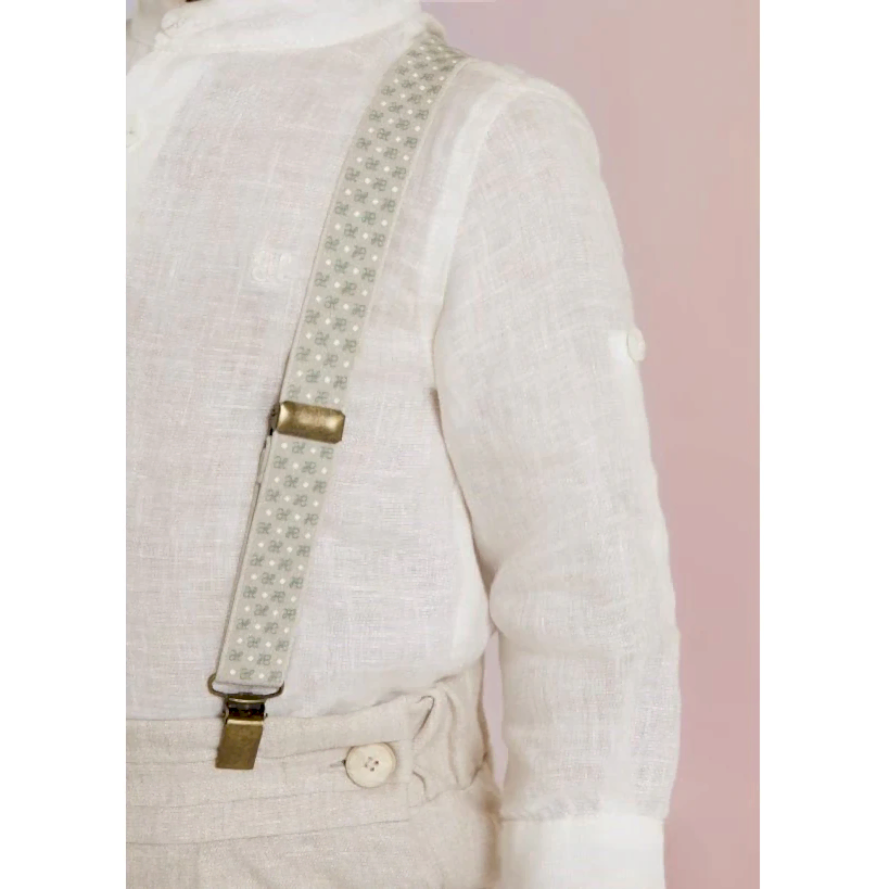 Abel Lula Yazlık Erkek Bebek Pantalon Askısı Krem