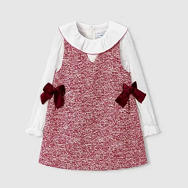 Mayoral Kışlık Kız Bluz Elbise Set Kırmızı