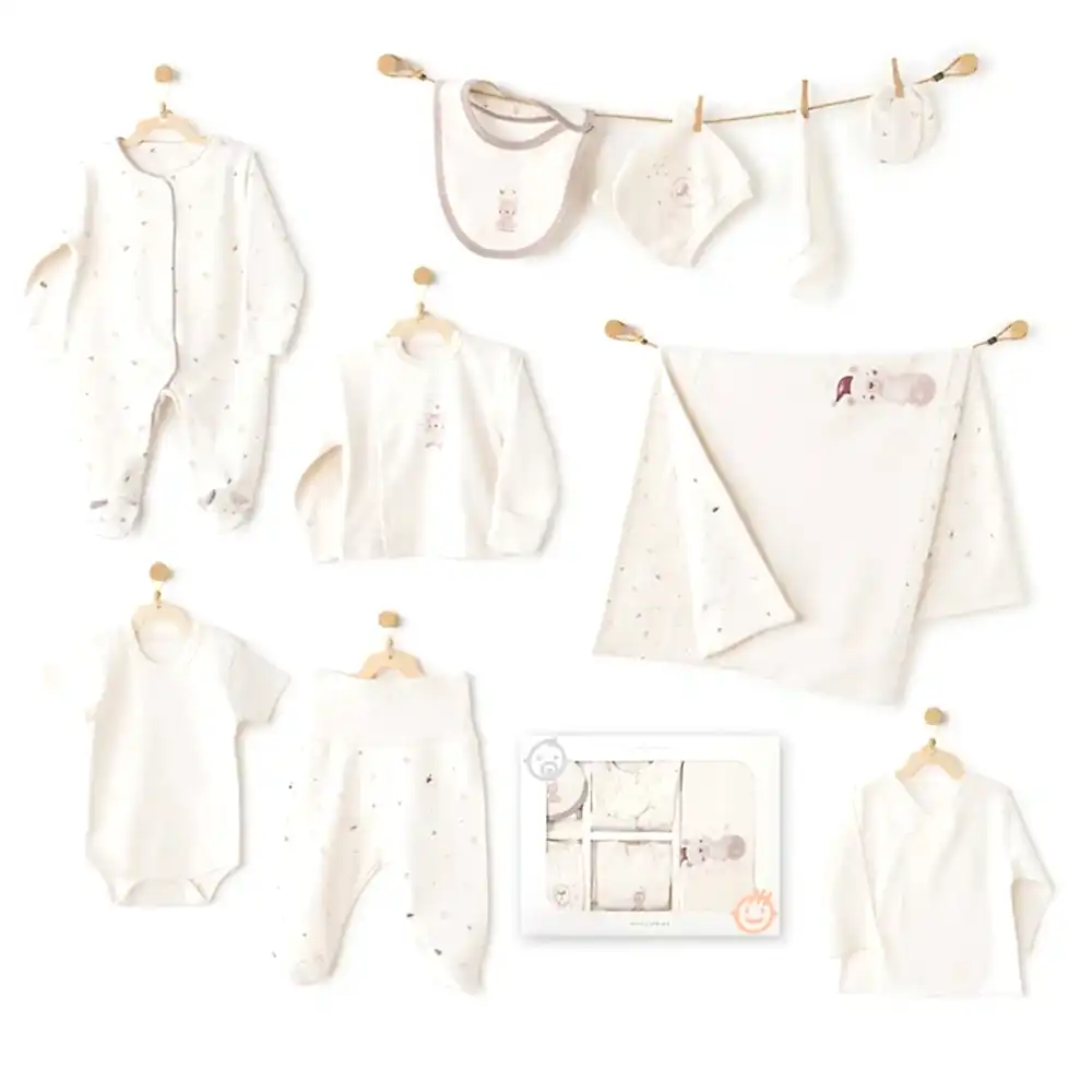 Andywawa Erkek Bebek 10'lu Hastane Çıkış Seti- Wardrobe Ekru